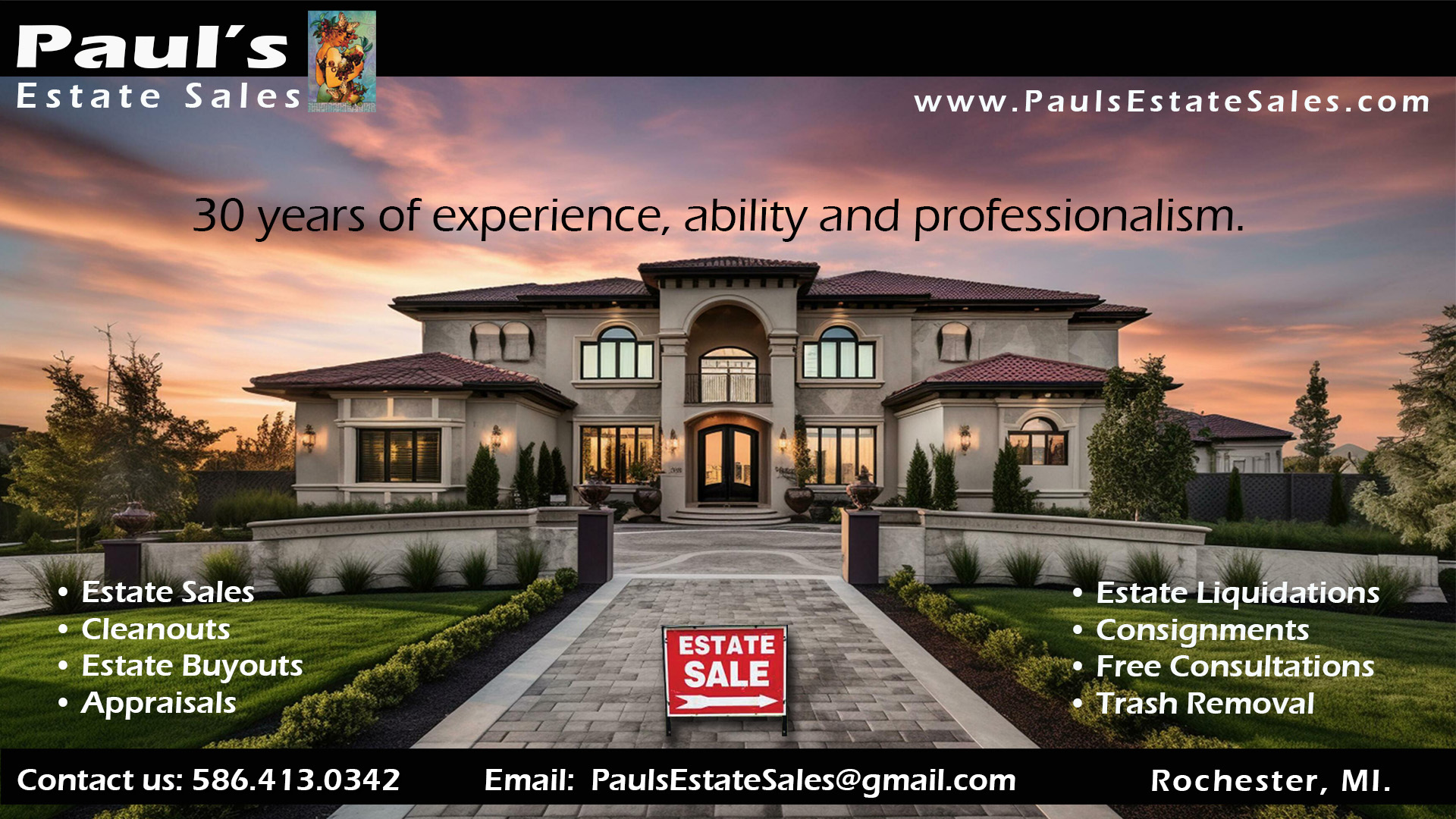 Paul's Estate Sales - Tel (586) 413-0342